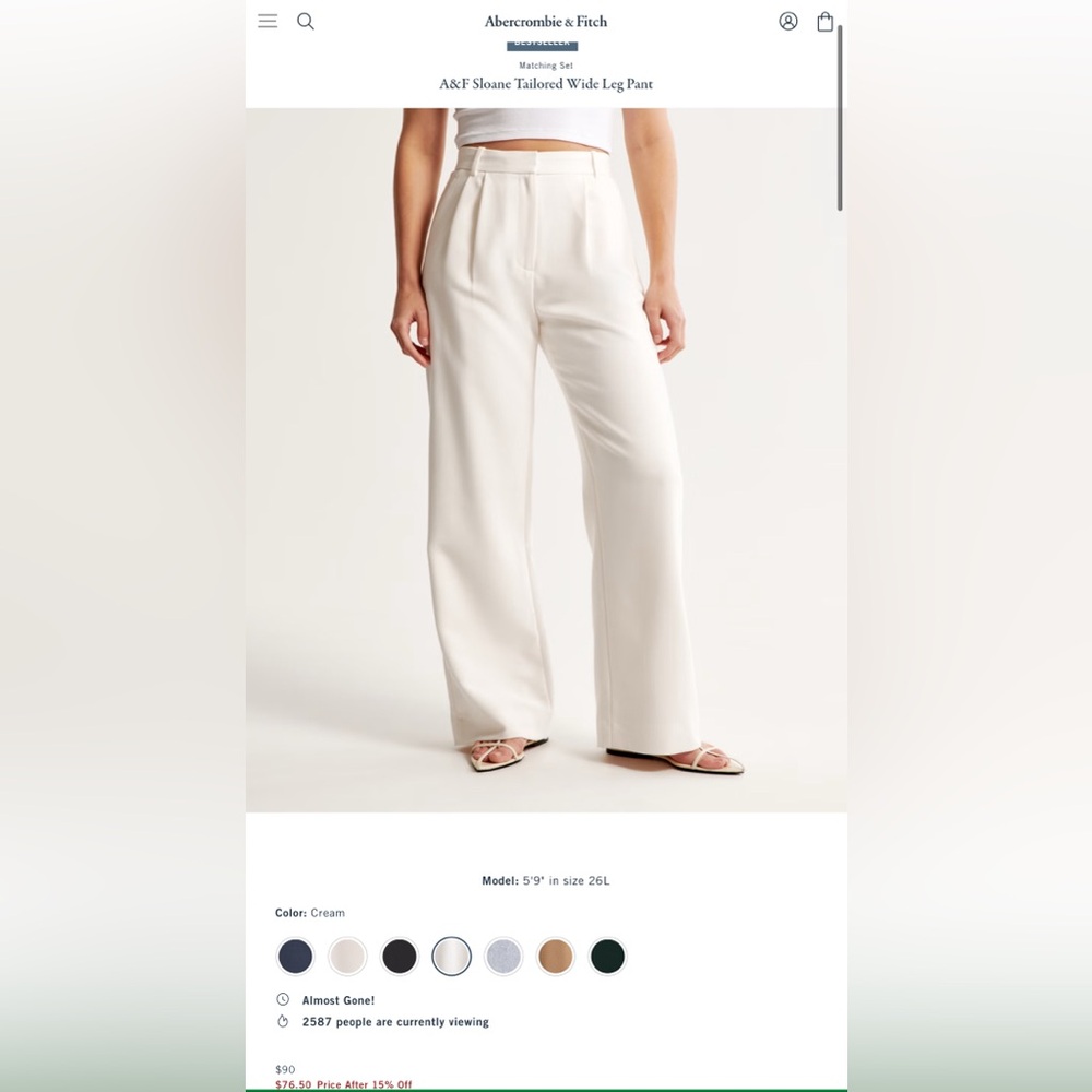 Abercrombie and Fitch Wide Leg Trousers